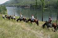 Pferdetrekking in Tuva